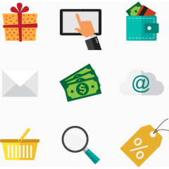 九个扁平商务图案