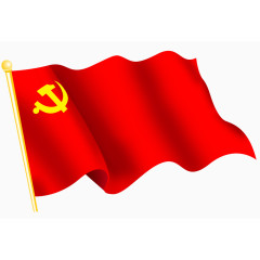 建党节党旗飘扬元素素材