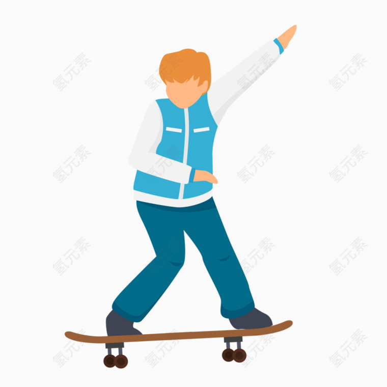 玩滑板的男孩