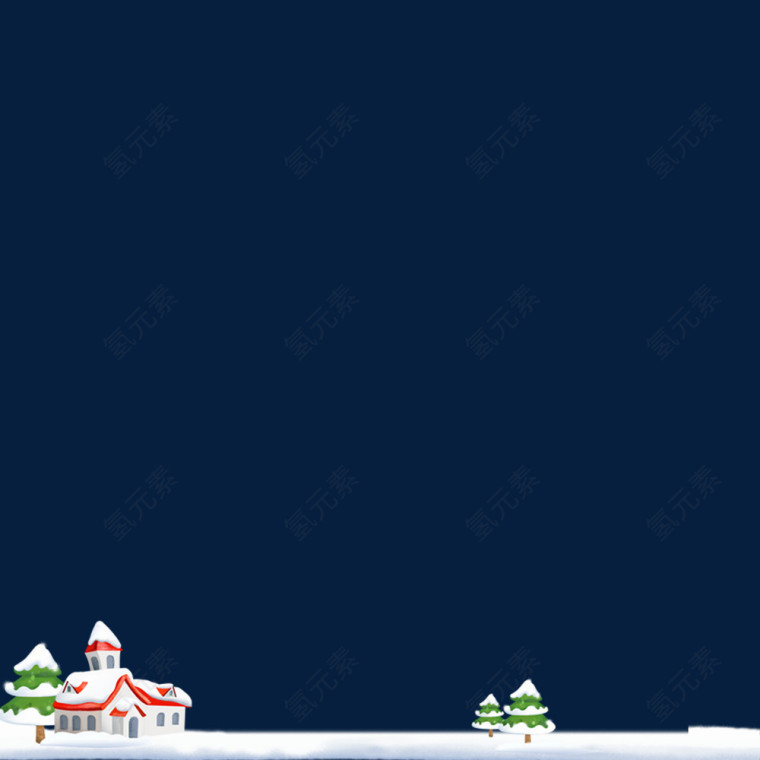 冬天节日雪景装饰图