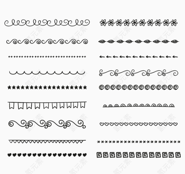 18款创意黑色花边矢量素材