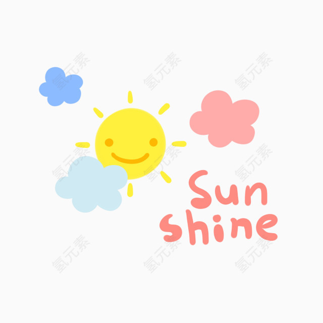 卡通手绘太阳云彩
