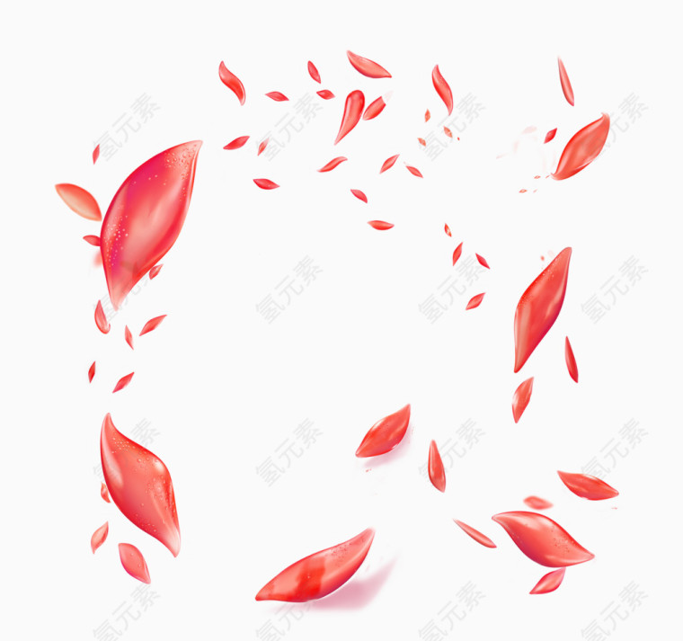 蓝色清新花朵漂浮素材
