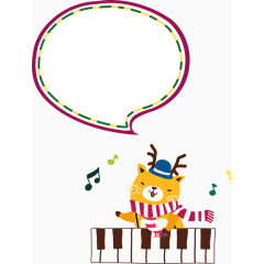 弹钢琴的矢量小兔子