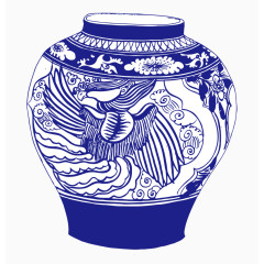 卡通青花瓷花瓶