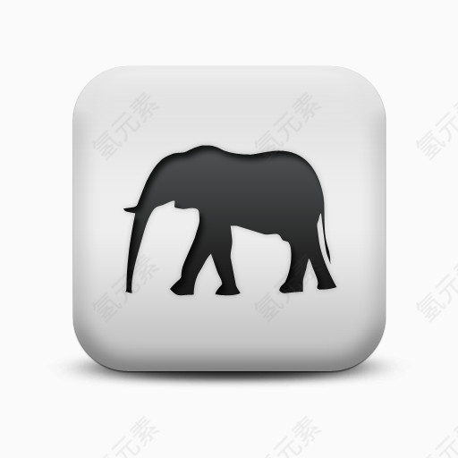不光滑的白色的广场图标动物动物大象Animals-Icons