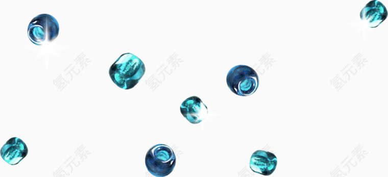 蓝色漂浮装饰
