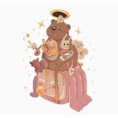 卡通小动物插画