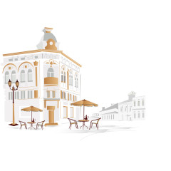 装饰矢量古典咖啡厅