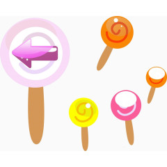 手绘糖果素材食物剪影