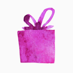 水彩手绘礼物盒素材