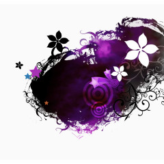 紫色墨迹花纹