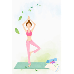 小清新女孩做瑜伽