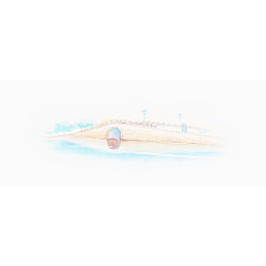 手绘水彩中国风春夏杭州西湖断桥
