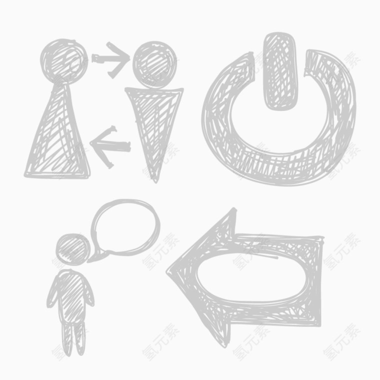 粉笔涂鸦风格图标