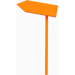 黄色卡通木板指路牌