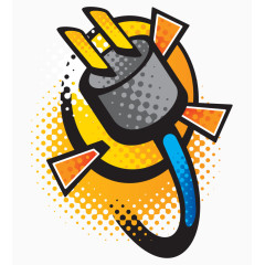 电线插头可爱画风素材