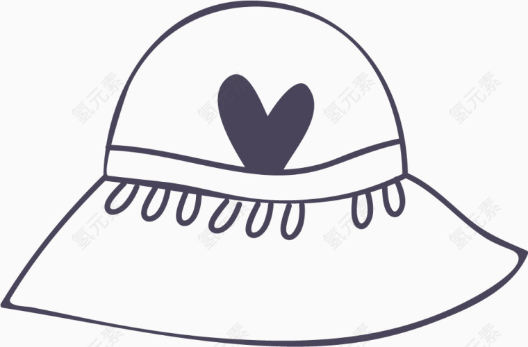 卡通手绘夏日元素帽子