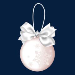 粉色圆球吊坠蝴蝶结