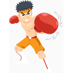 玩拳击的小男孩