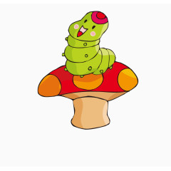 蘑菇上的毛毛虫