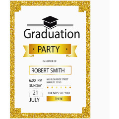 闪耀金色边框邀请函