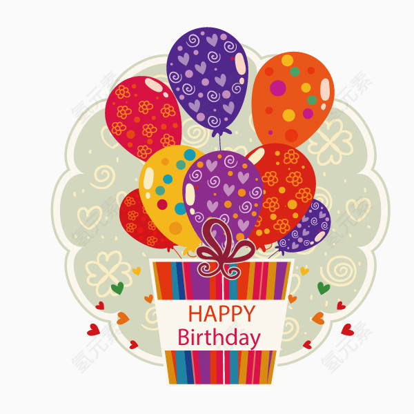 节日元素 气球 生日