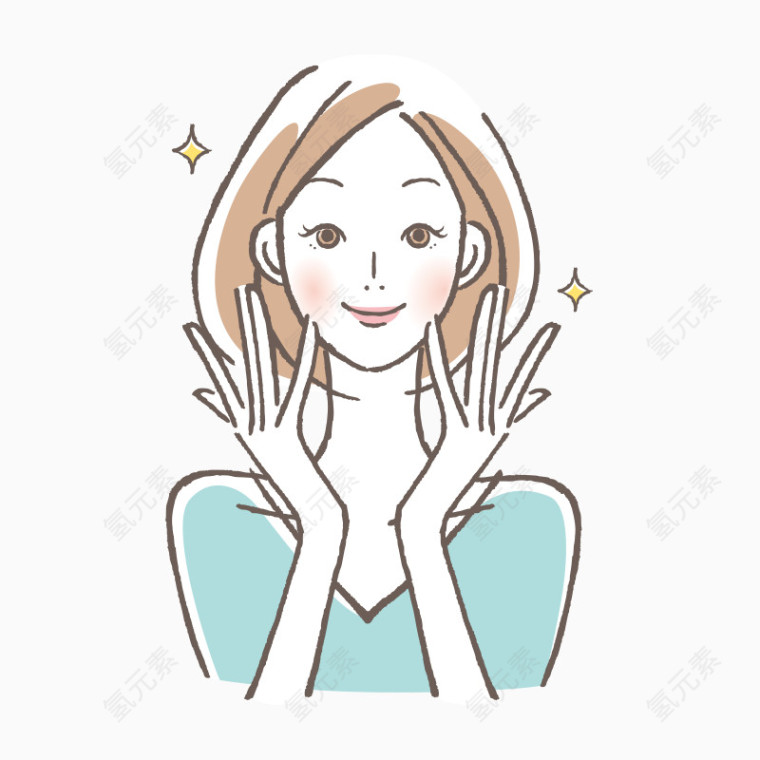 卡通女孩精华乳护肤步骤