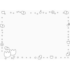 黑色精美春天花朵边框