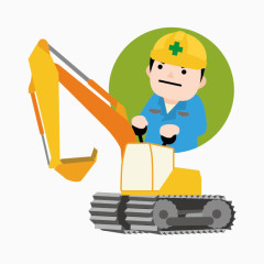 施工建筑素材 卡通施工工人