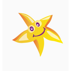 卡通手绘海星png 