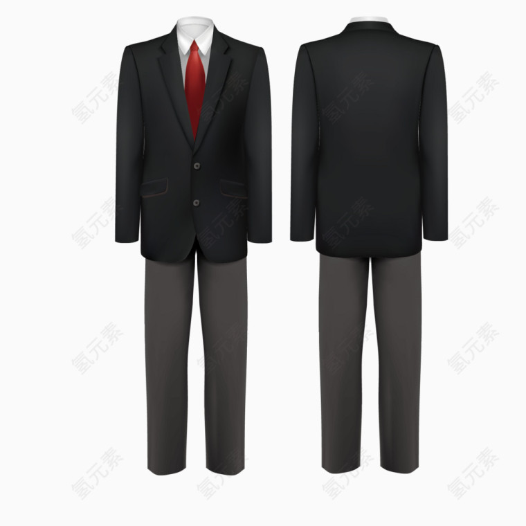 男式西服套装矢量素材