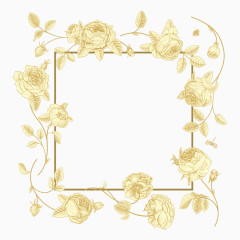 金色玫瑰边框