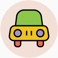 车辆矢量图可爱卡通图标素描