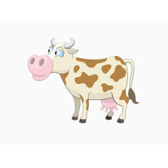 卡通手绘奶牛