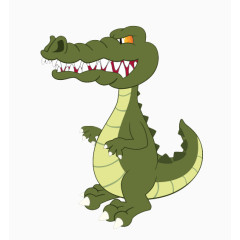 卡通手绘绿色鳄鱼