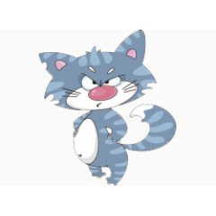 卡通手绘生气的卡通猫咪