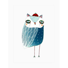 戴帽子的猫头鹰