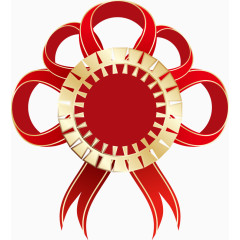 精致红色丝带胸章  