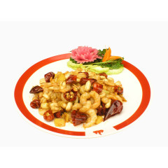 一盘宫保虾仁图片素材