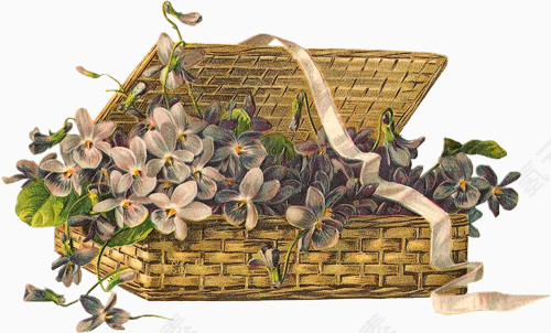 花图标卡通花饰图片 精美木箱子花