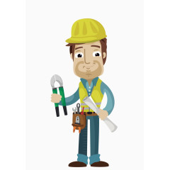 卡通维修电器人员