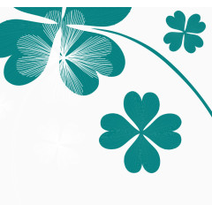 卡通手绘树叶四叶草