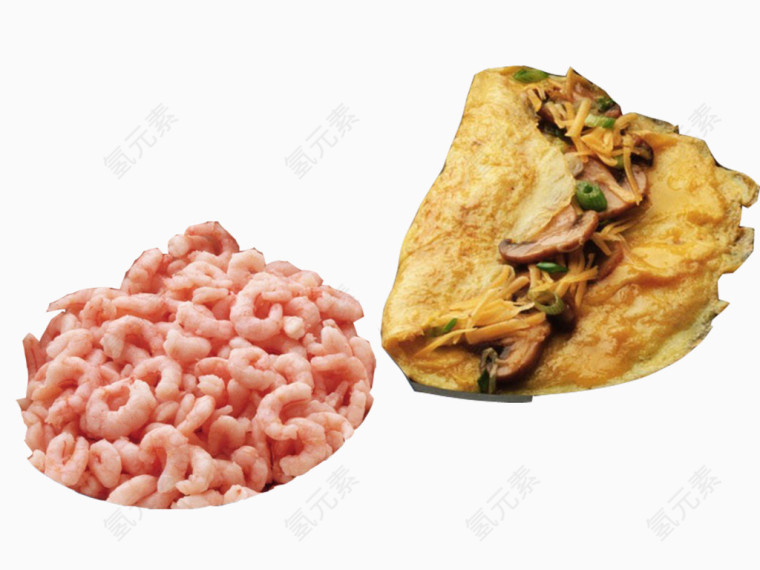 脱壳嫩虾肉冬菇煎蛋