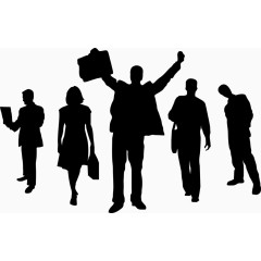 商务精英姿势剪影