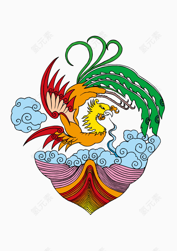 卡通中国吉祥刺青刺绣图案元素