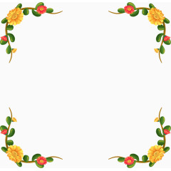 小黄花花藤边框