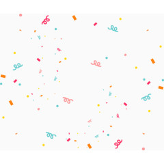 漂浮元素纸片丝带金币手绘卡通