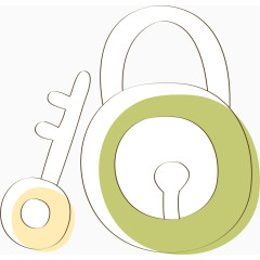 卡通手绘锁与钥匙