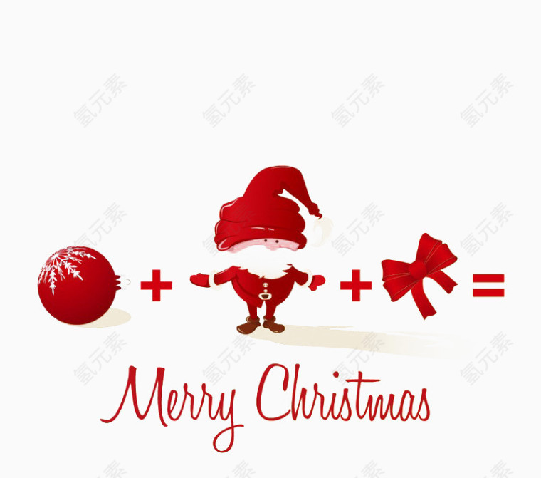 圣诞老人蝴蝶结免扣素材